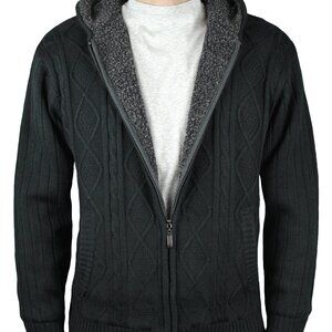 Mens Cable Sweater w/ Sherpa Lining